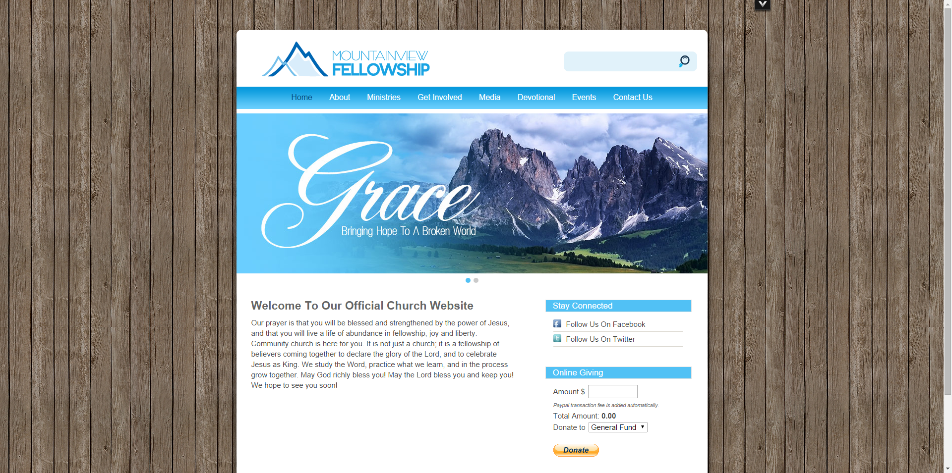 Mountainview Fellowship Church Website Template