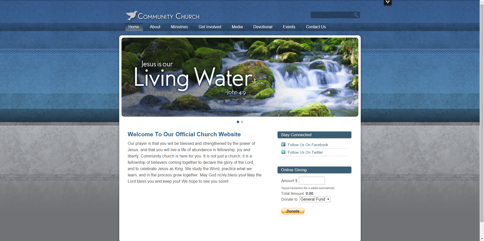 Living Water Church Website Template