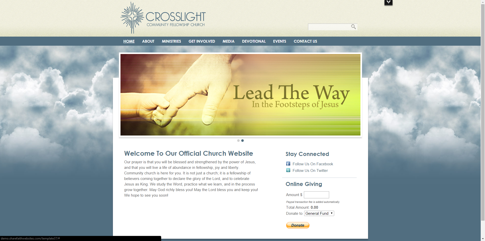 Sky and Clouds Church Website Template
