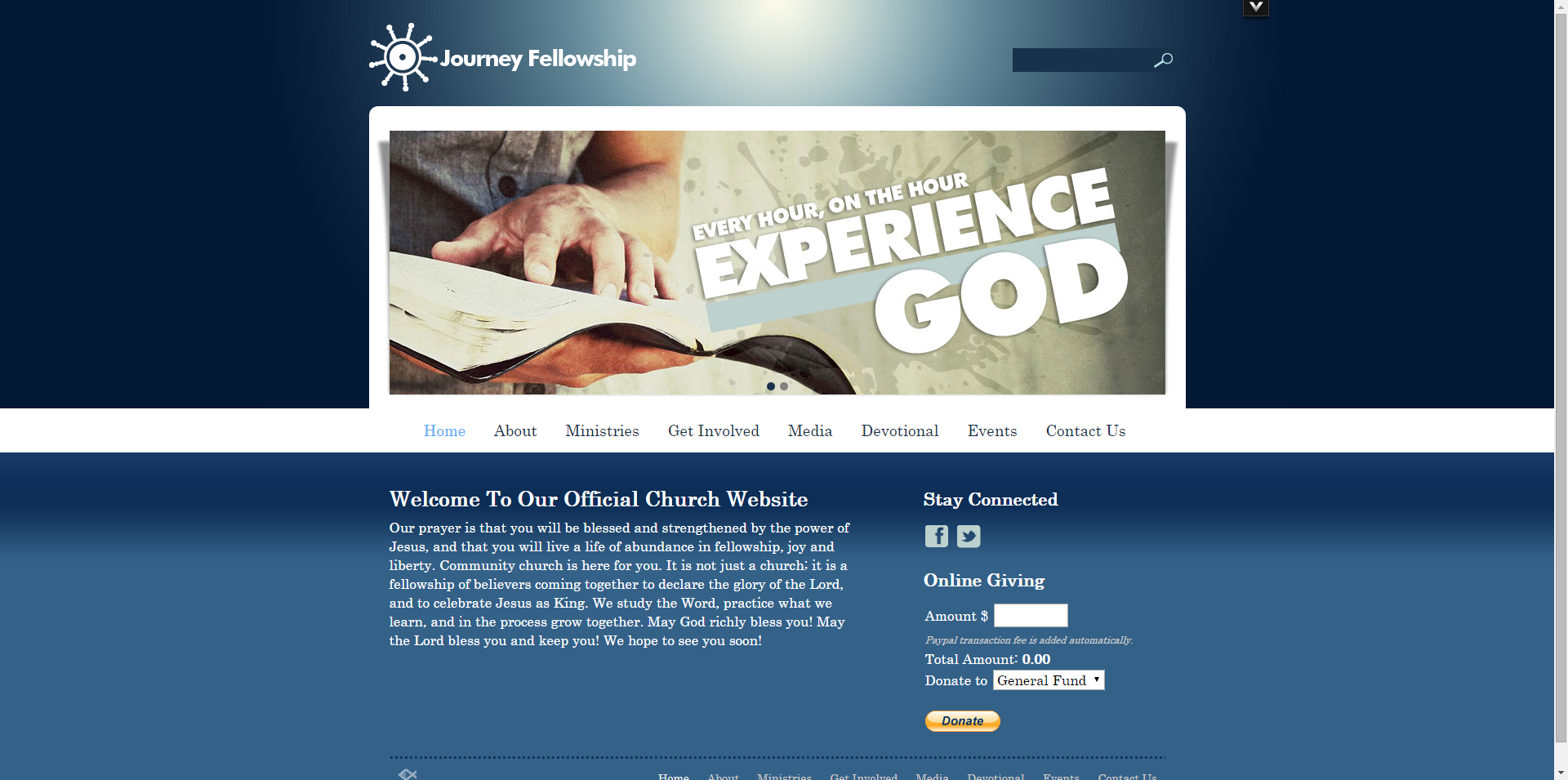 Deep Blue Modern Church Website Template