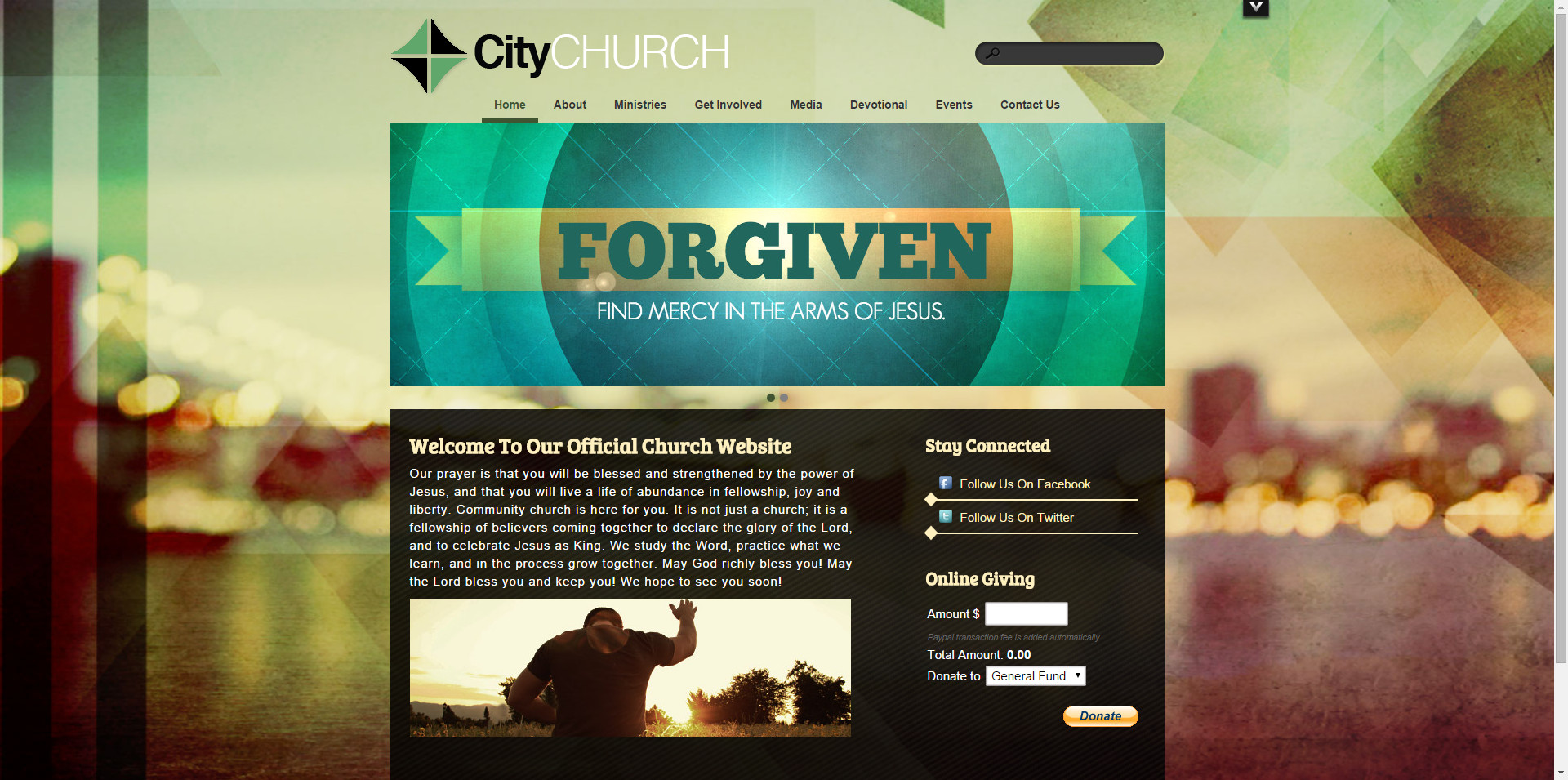 Abstract Cityscape Church Website Template