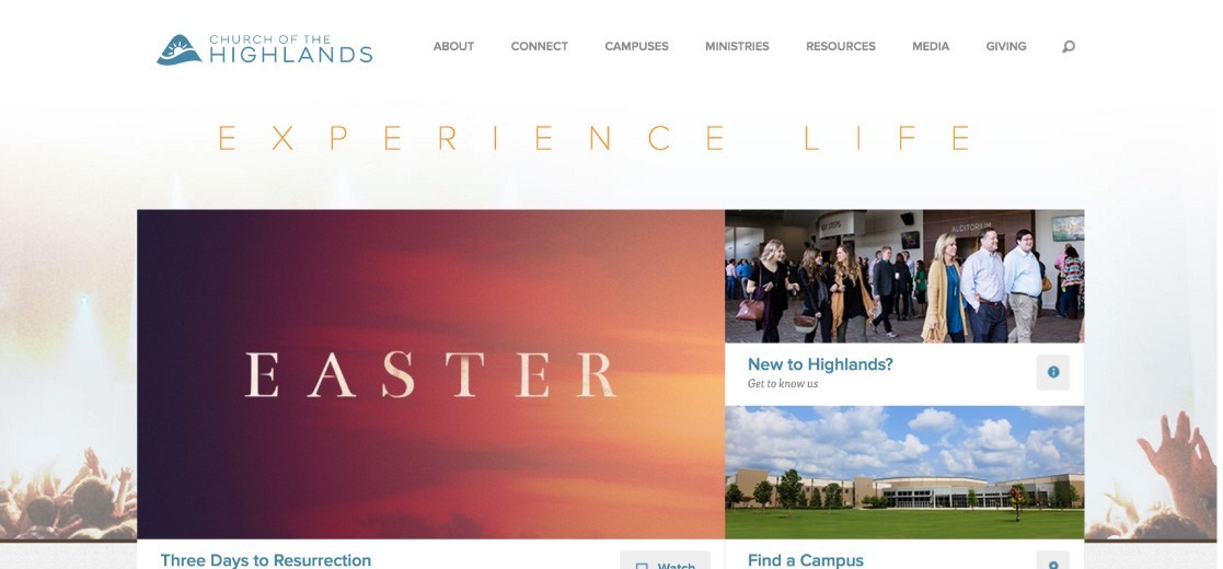 Church of the Highlands - Stunning Church Websites Example