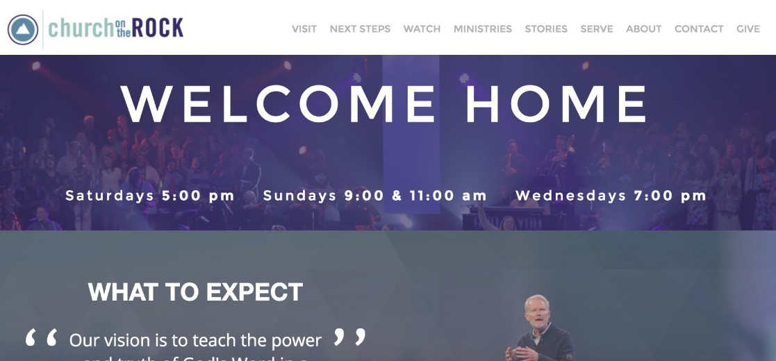 Church On The Rock Website - Church Websites Design