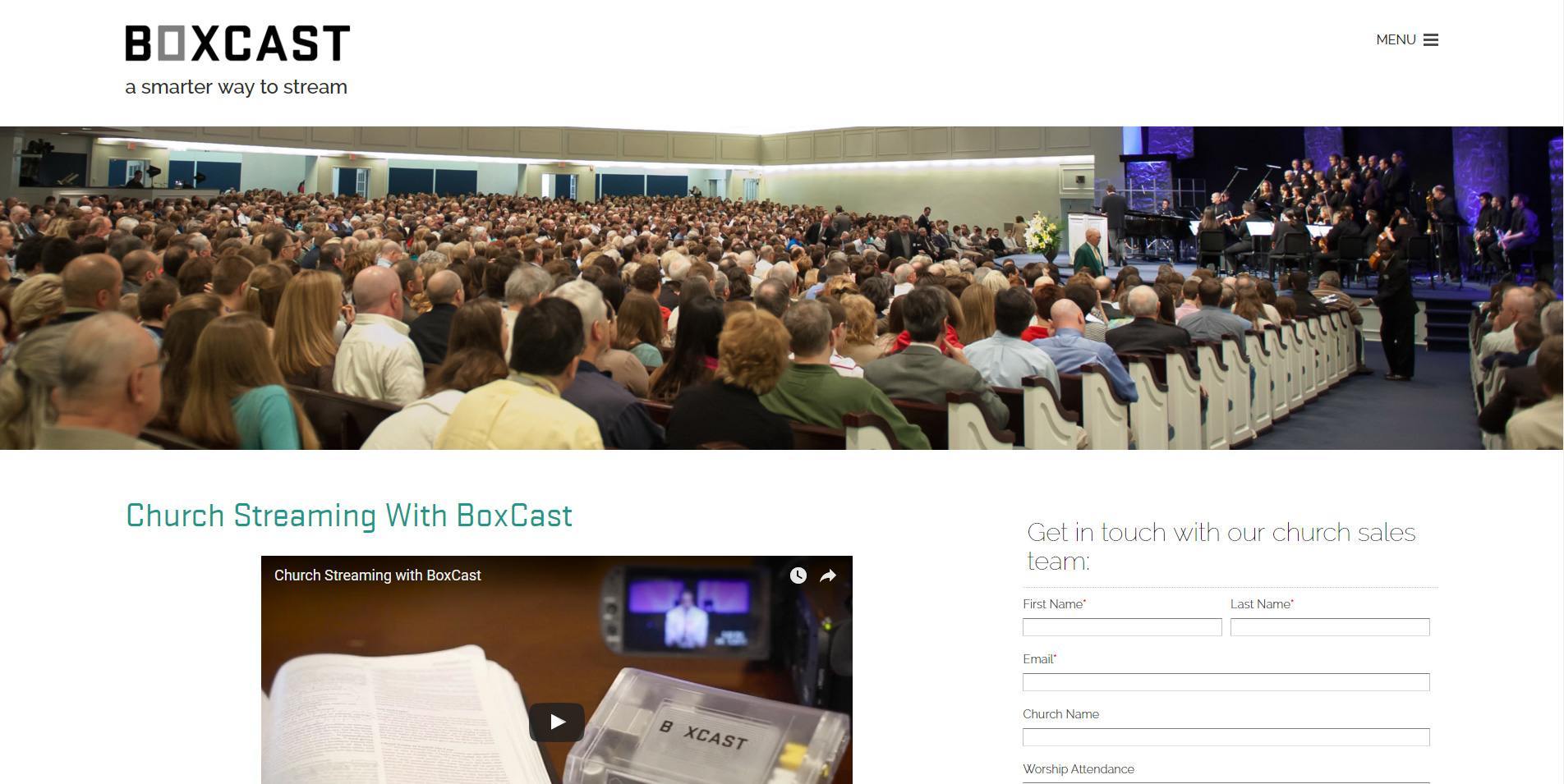 Boxcast Live Streaming Service for Church