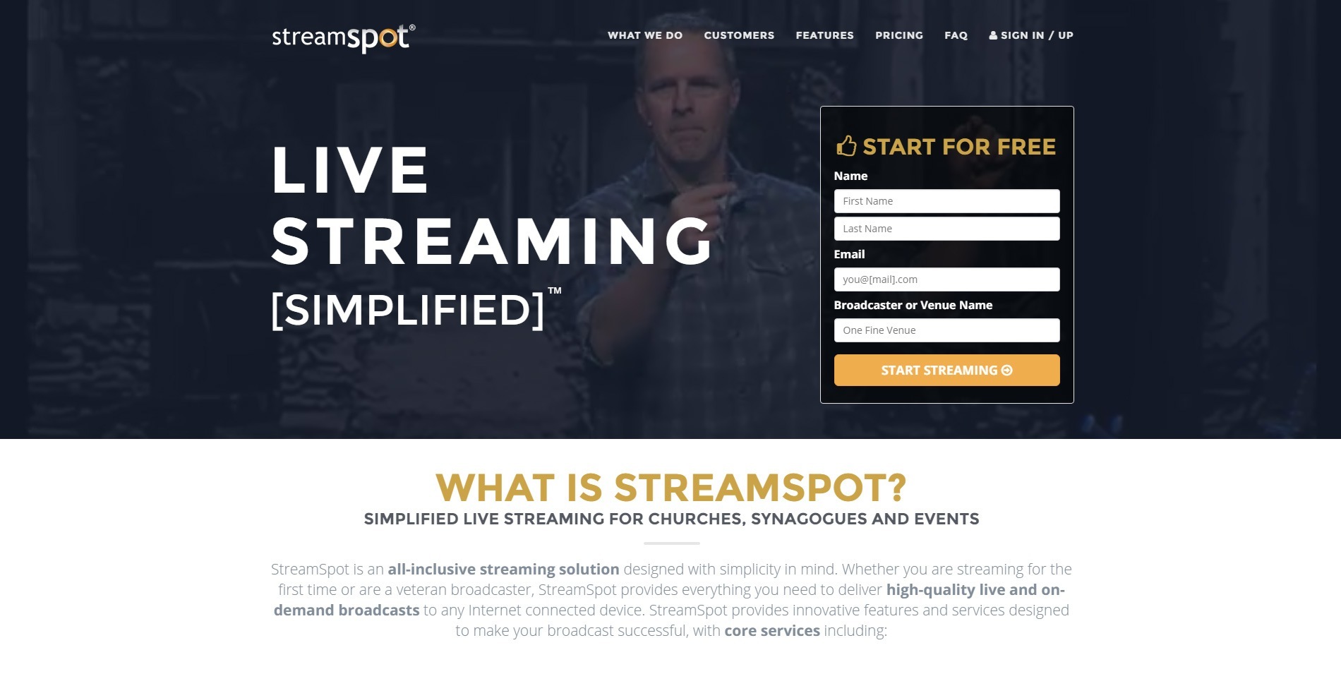 streamspot - Streaming Service for Churches