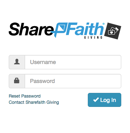 Sharefaith Giving Login