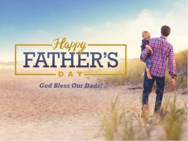 Christian Father's Day Media - Father's Day Beach Walk Church PowerPoint Template