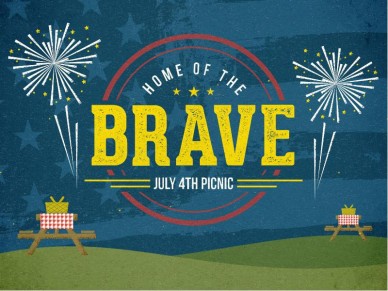 4th of July Church Graphics - Home of the Brave Fourth of July Ministry PowerPoint