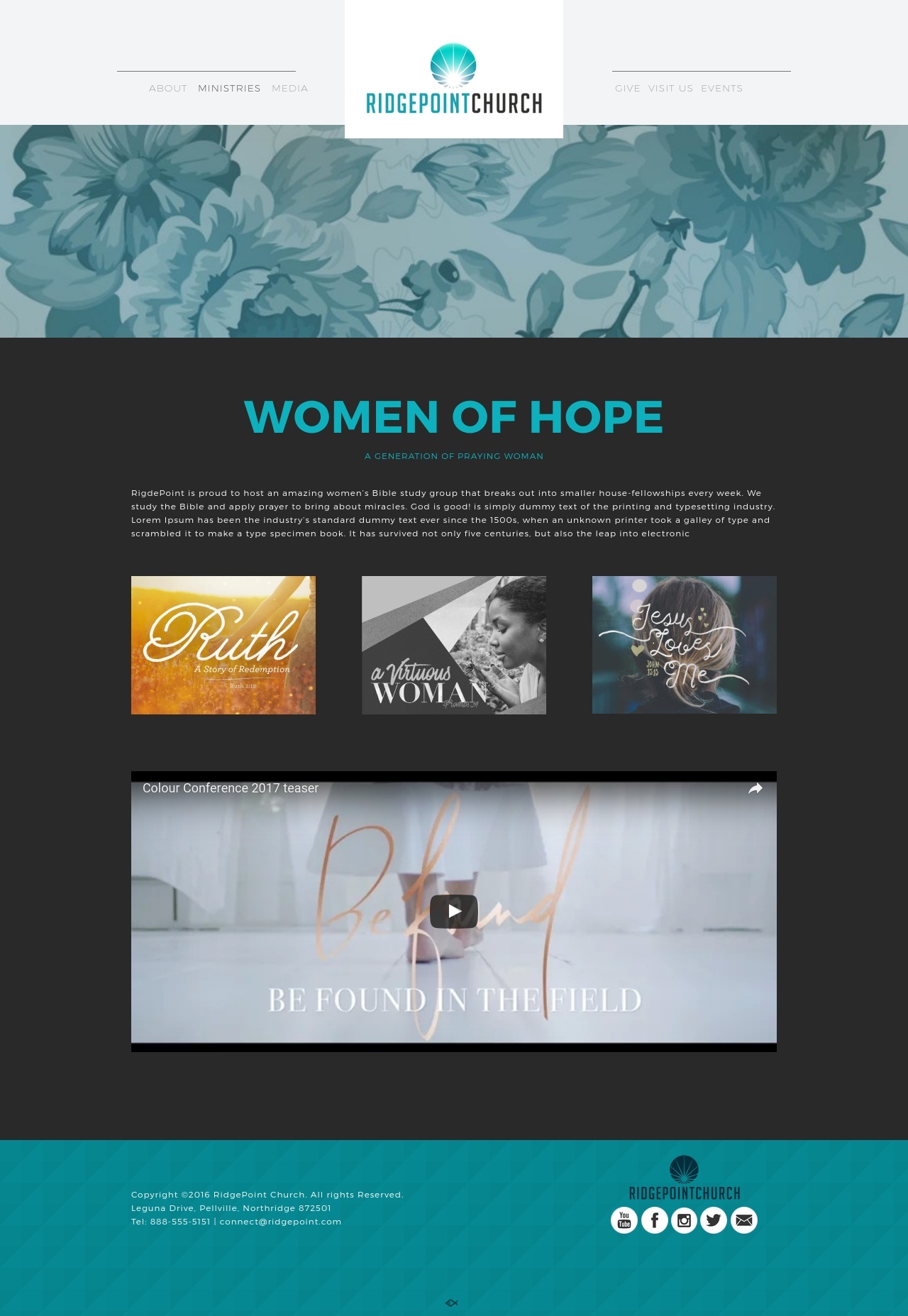 Church Website Template Women's Ministry