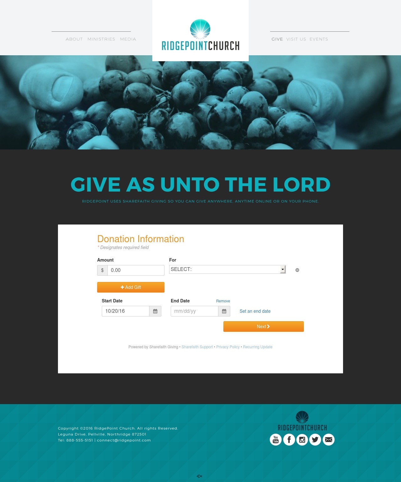 Church Website Template Giving and Donations