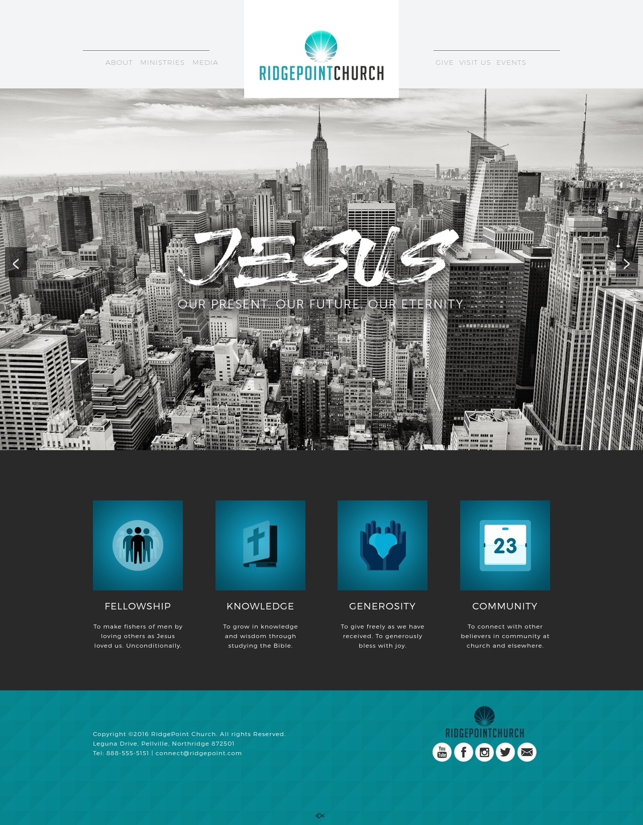 Church Website Template Homepage