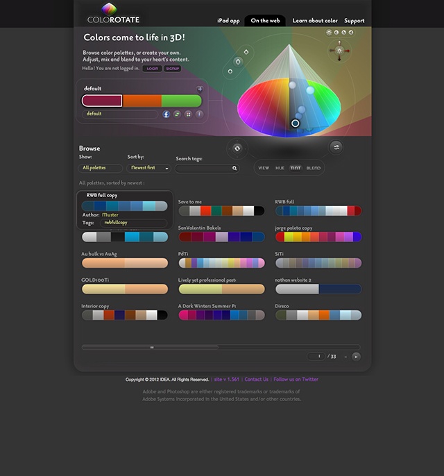 Colorotate - color palette generators