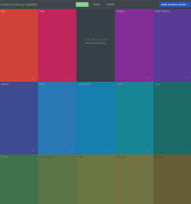 color palette generators - material design palette