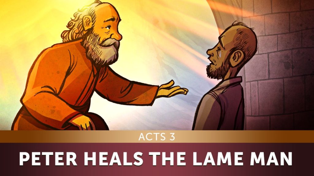 Acts 3 Peter Heals the Lame Man Kids Bible Story from the Top 100 Sunday School Lessons for Kids, Parents & Teachers.